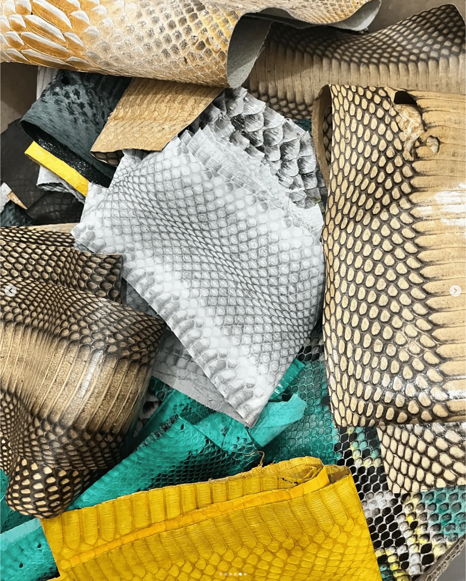 Our production process creates zero waste. Our snakeskins are never taken from the wild and we often use snakeskin that was shed naturally.